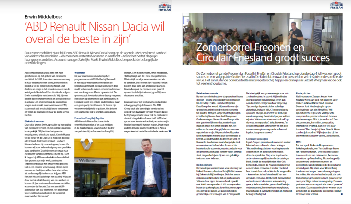 Mooie verhalen over Freonen in september-editie Ondernemend Friesland